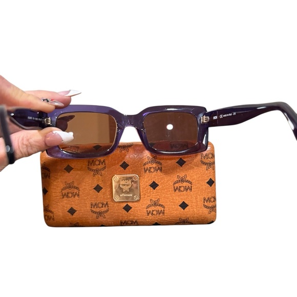 MCM Purple Rectangular Sunglasses | Made in Italy - Picture 3 of 5